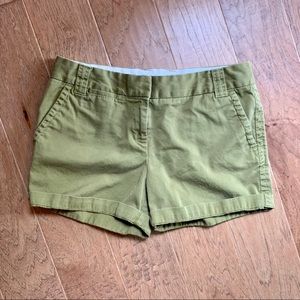 J Crew City Fit Olive Khaki Chino Shorts